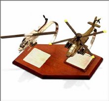 Bell AH-1W Whiskey Cobra and AH-64D Longbow Apache Wooden Model