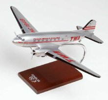 DC-3 TWA Wooden Model