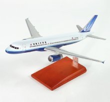 A-320 United Wooden Model