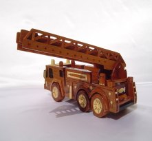 Fire Truck Wine Bottle Holder Wooden Model
