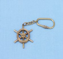 Brass Ship Wheel Key Chain