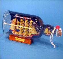Red Flying Cloud Ship in Bottle w/Sky 11