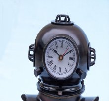 Iron Divers Helmet Clock on Wood Base 8