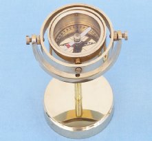 Brass Gimbal Compass on Stand 4