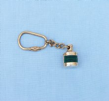 Brass Green Ship Lamp Key Chain